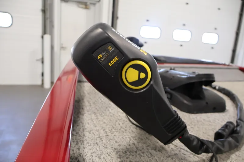 Slide: The Image of Trolling motor control on 2022 Tracker Pro 170 boat, featuring Minn Kota Edge. - 12