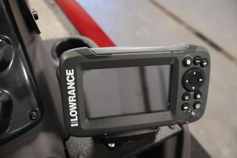 Slide: The Image of Lowrance fish finder on 2022 Tracker Pro 170 boat dashboard. - 22