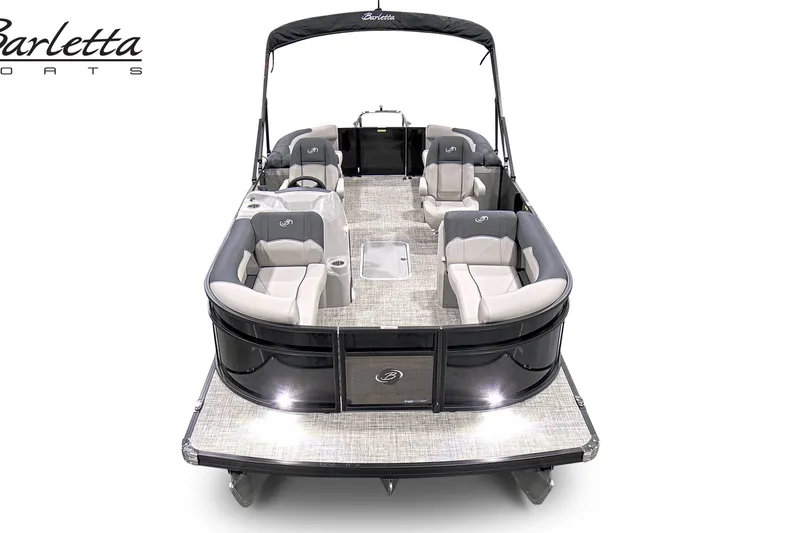 Slide: The Image of 2026 Barletta Sanza S22QC Tri pontoon boat with luxurious seating and sleek design. - 7