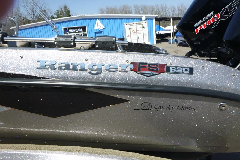 Slide: The Image of 2019 Ranger 620FS Fisherman boat with Mercury Pro motor at Crowley Marine showroom. - 21