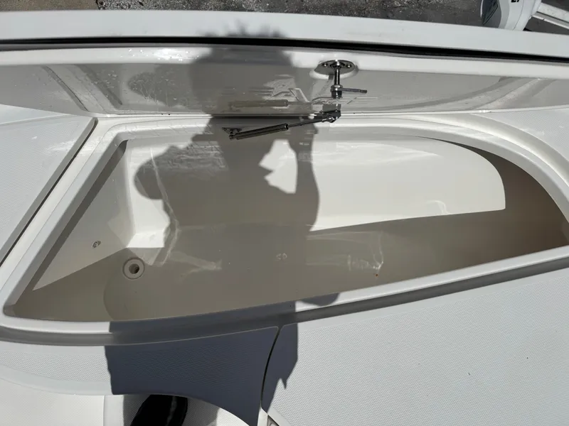 Slide: The Image of Interior view of 2023 SeaVee 270 Z boat storage compartment. - 28