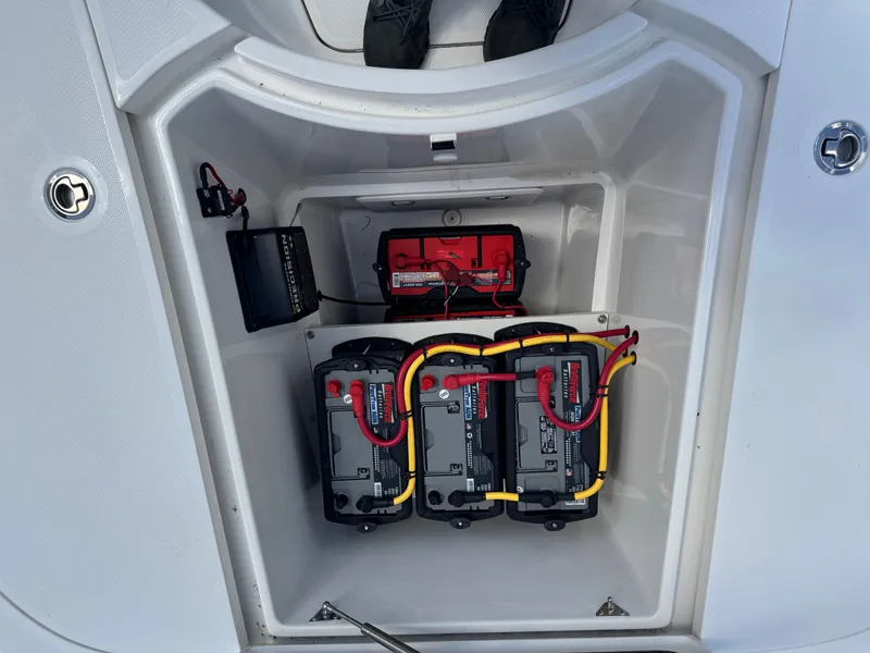 Slide: The Image of Battery compartment of SeaVee 270 Z boat, 2023 model. - 34