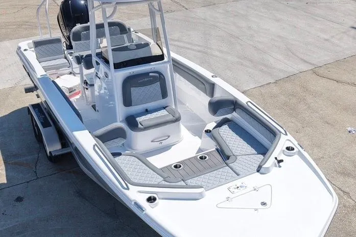 Slide: The Image of 2026 NauticStar 231 Hybrid boat with sleek design and spacious seating. - 4
