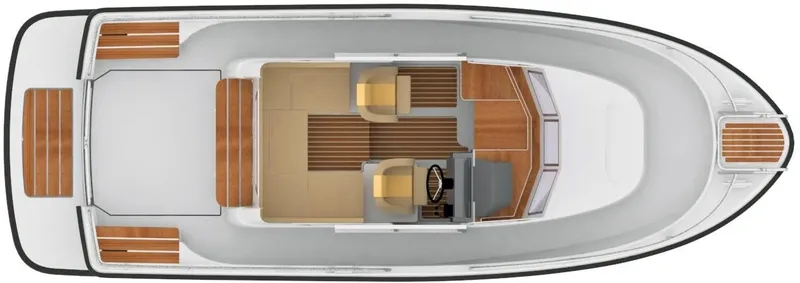 Slide: The Image of Top view of Sargo 25 boat, 2022 model, showing interior layout. - 12