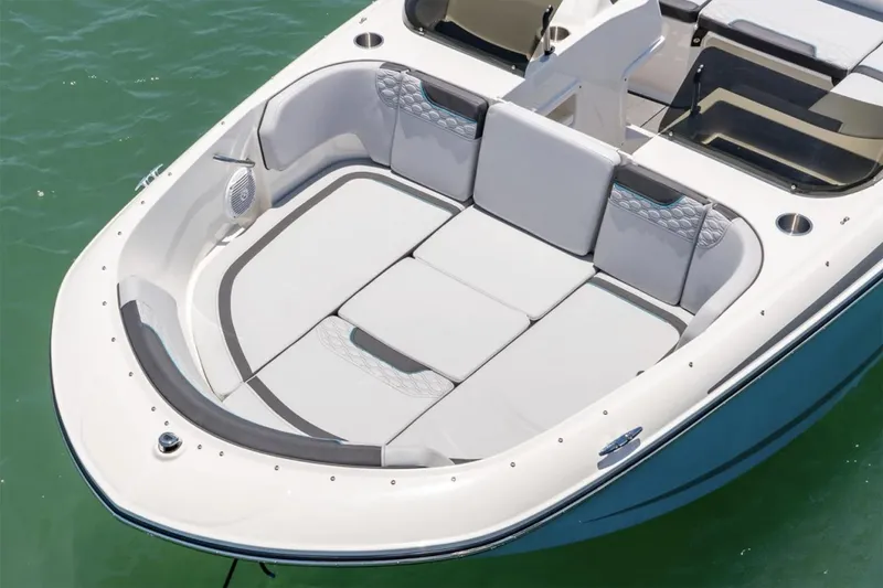 Slide: The Image of Manufacturer Provided Image: Manufacturer Provided Image: 2025 Bayliner Element M17 boat with spacious seating on calm water. - 6