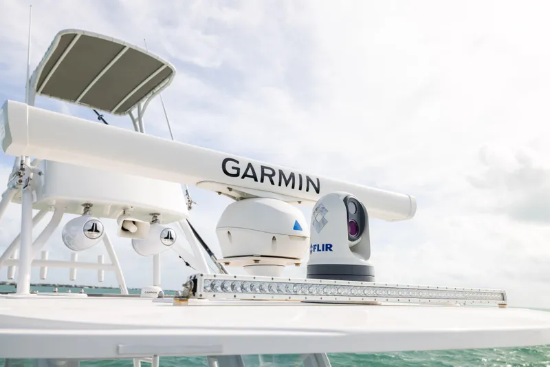 Slide: The Image of 2023 Invincible 37 Catamaran with Garmin and FLIR navigation equipment. - 27