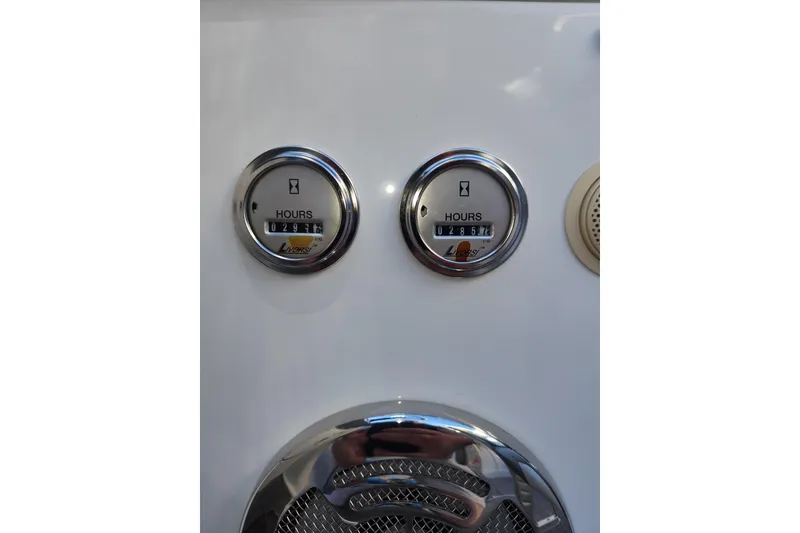 Slide: The Image of Dashboard of a 2008 Formula 353 FASTech boat showing hour meters. - 17