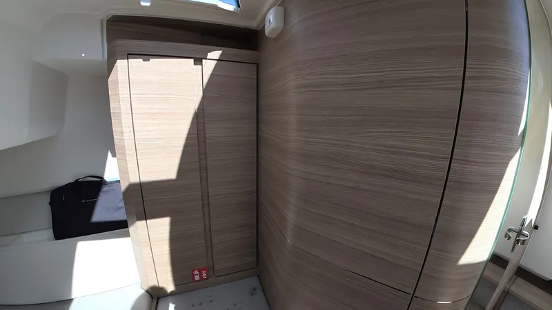 Slide: The Image of Interior of the Saxdor 400 GTS featuring wood paneling and modern design. - 30