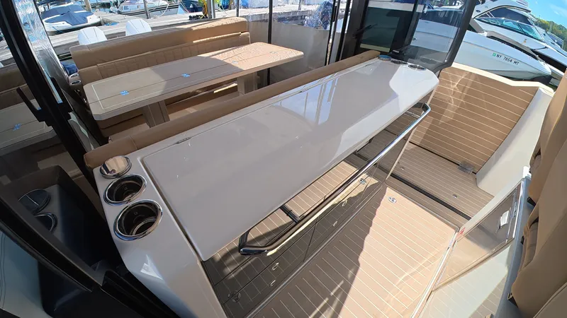 Slide: The Image of Interior of the Saxdor 400 GTS with modern seating and table. - 15