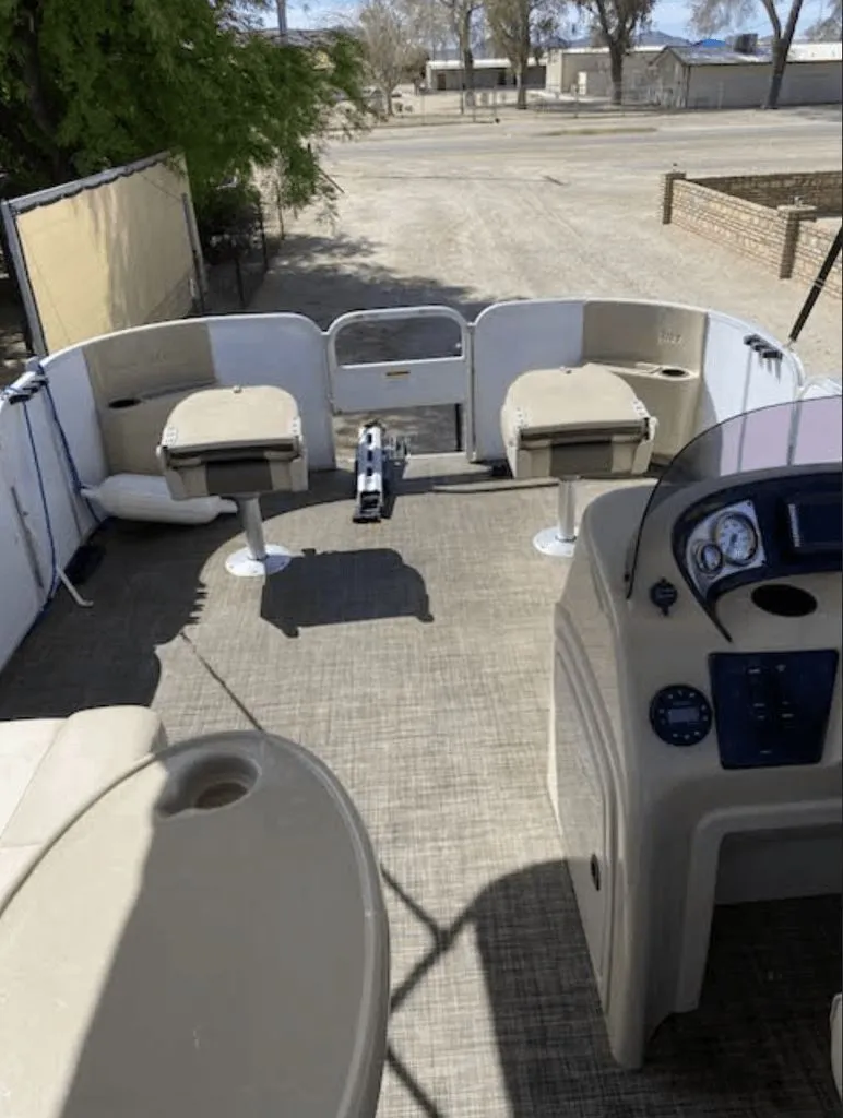 Slide: The Image of Interior view of a 2019 SunCatcher 18F Pontoon boat. - 5
