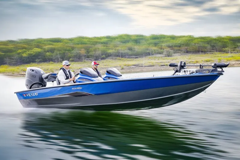 Slide: The Image of Manufacturer Provided Image: 2026 Vexus AVX 1985s boat cruising on a lake with two passengers. - 49