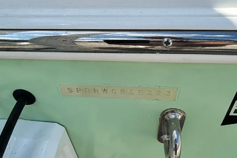 Slide: The Image of 2023 Sea Pro 199 Deep V Center Console boat with visible hull identification number. - 11