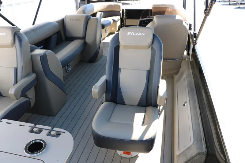 Slide: The Image of Interior of 2026 Sylvan Mirage X3 Party Fish boat with luxurious seating. - 26