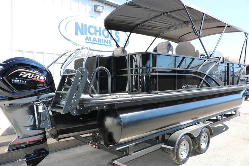 Slide: The Image of 2026 Sylvan Mirage X3 Party Fish pontoon boat with Yamaha engine at Nichols Marine. - 4