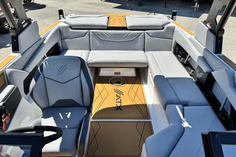 Slide: The Image of 2026 ATX Surf Boats 22 Type-S interior with sleek seating and modern design. - 11