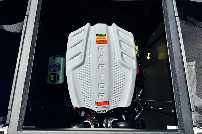 Slide: The Image of Engine compartment of 2026 ATX Surf Boats 22 Type-S with Raptor 400 engine. - 14