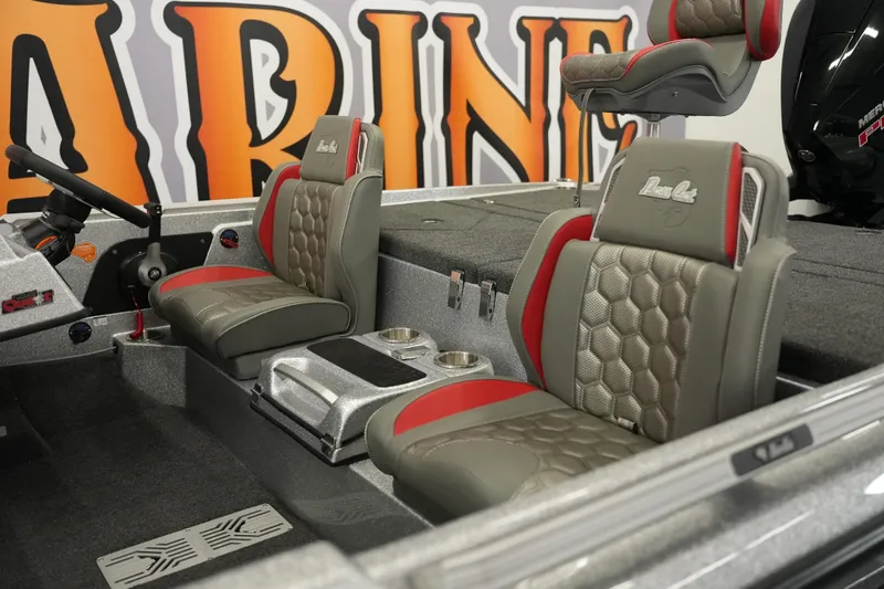 Slide: The Image of 2026 Bass Cat Lynx STS boat interior with stylish seats and modern design. - 4