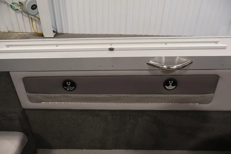 Slide: The Image of Interior detail of a 2015 Starcraft Super Fisherman 186 boat, featuring storage compartment. - 32