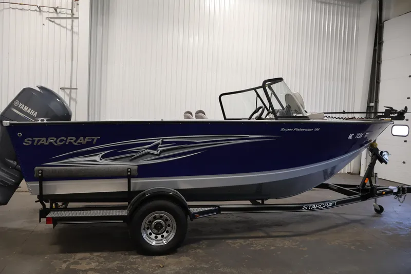 Slide: The Image of 2015 Starcraft Super Fisherman 186 boat with Yamaha motor on trailer. - 4