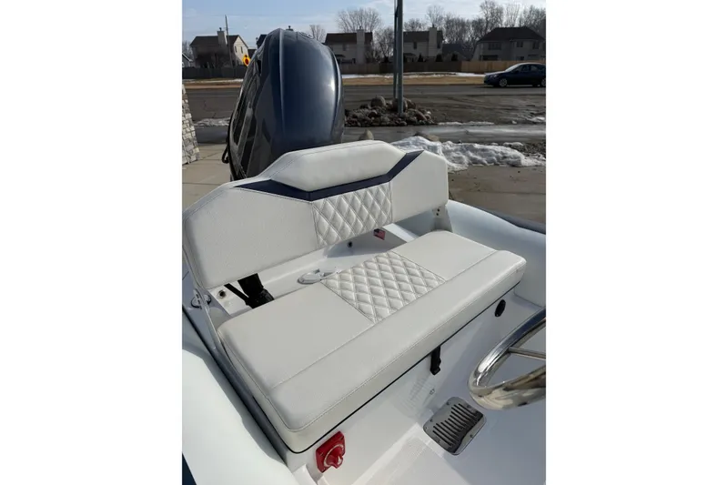 Slide: The Image of 2026 Novurania DL 430 boat seat with diamond-stitched upholstery, showcasing luxury design. - 5