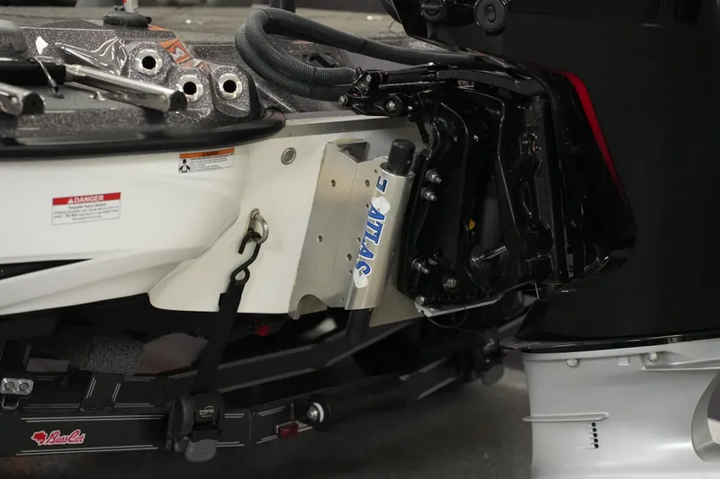 Slide: The Image of 2025 Bass Cat Puma STS boat engine mount with Atlas hydraulic jack plate. - 10