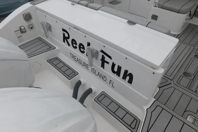 Slide: The Image of 2023 Pursuit OS 325 Offshore boat with "Reel Fun" name, Treasure Island, FL. - 7