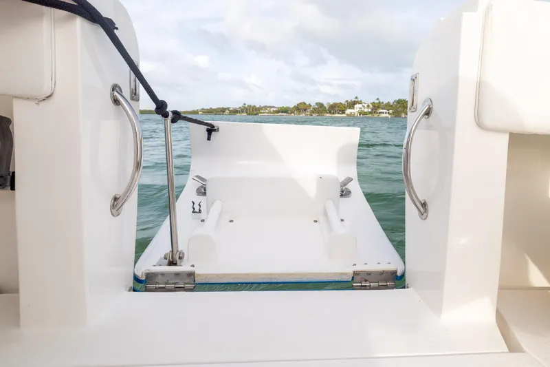 Slide: The Image of 2011 Intrepid 370 Center Console boat with open transom, ocean view in background. - 29