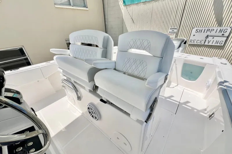 Slide: The Image of 2026 Stamas 33T Aventura boat with luxurious white seating and modern design. - 16