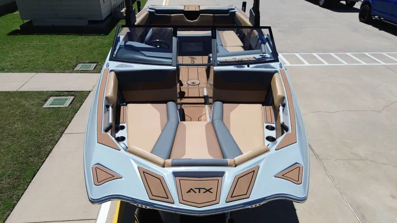 Slide: The Image of 2024 ATX TYPE S boat with sleek design and spacious interior. - 19