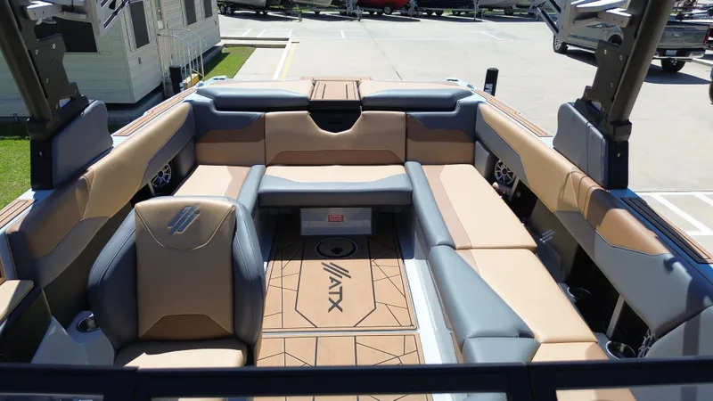 Slide: The Image of 2024 ATX TYPE S boat interior with luxurious seating. - 21