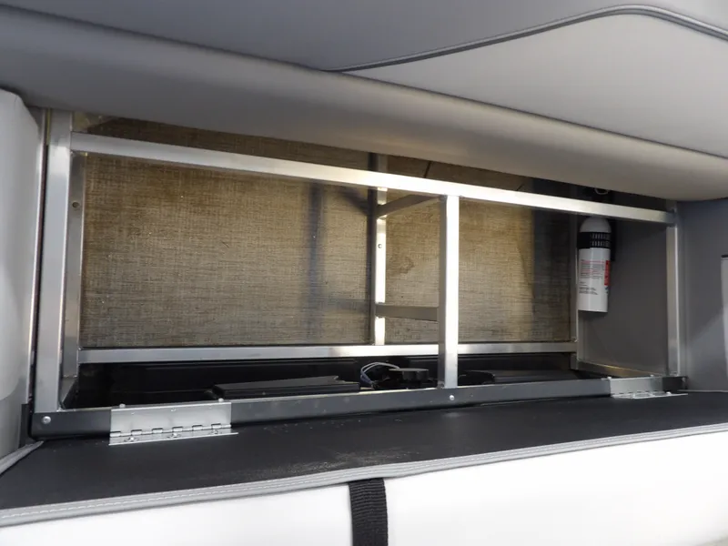 Slide: The Image of Interior of Avalon Venture 85 Rear Fish 2026 with storage space. - 27