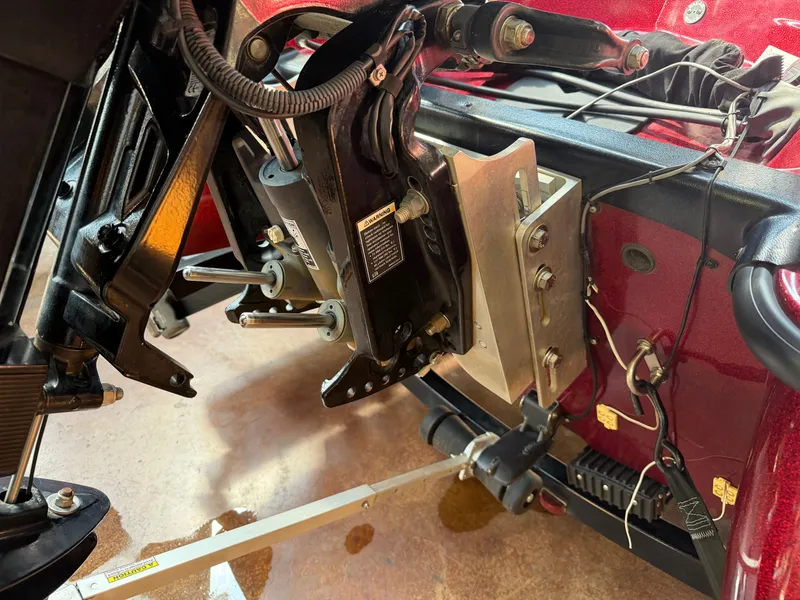 Slide: The Image of Close-up of Triton 190 Escape boat motor, 2010 model. - 16