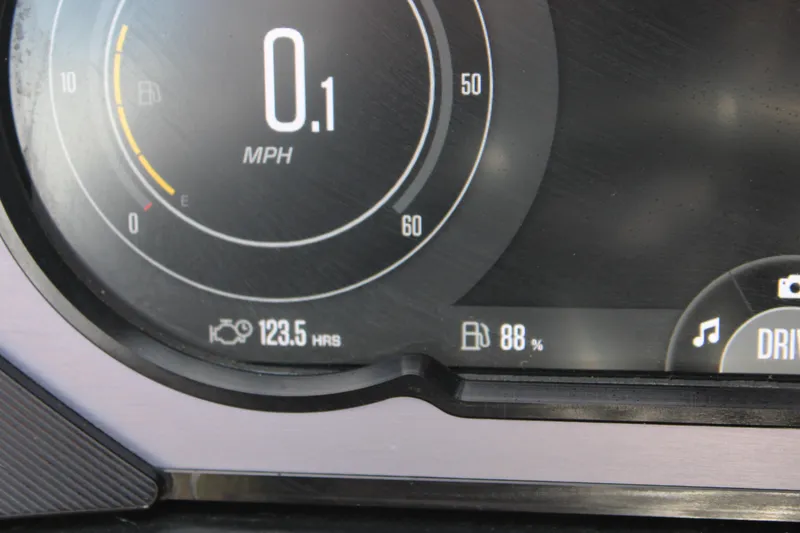 Slide: The Image of Close-up of 2024 MasterCraft XStar S dashboard showing speedometer and fuel gauge. - 8