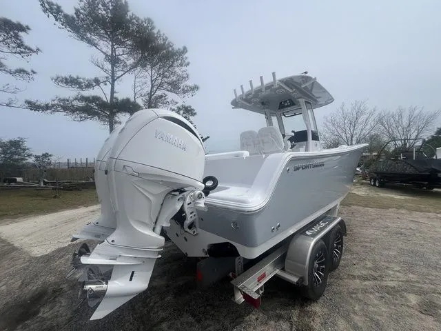 Slide: The Image of 2026 Sportsman Open 252 Center Console on trailer, side view. - 6