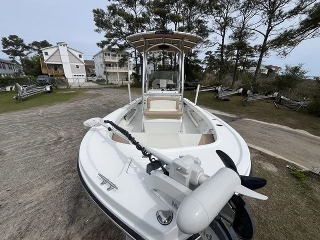 Slide: The Image of 2019 Parker 1801 Center Console boat parked on land. - 8