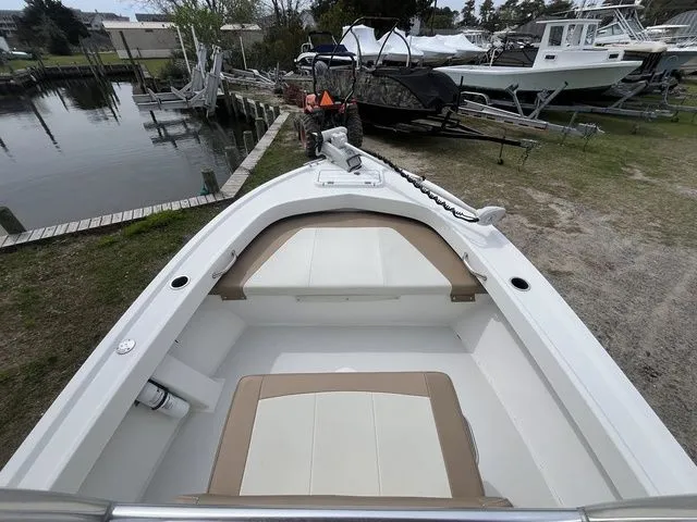 Slide: The Image of 2019 Parker 1801 Center Console boat at dock, interior view. - 9