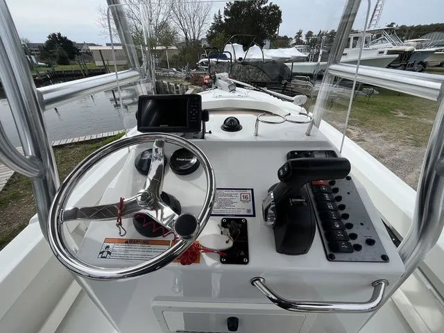 Slide: The Image of Dashboard of a 2019 Parker 1801 Center Console boat. - 10