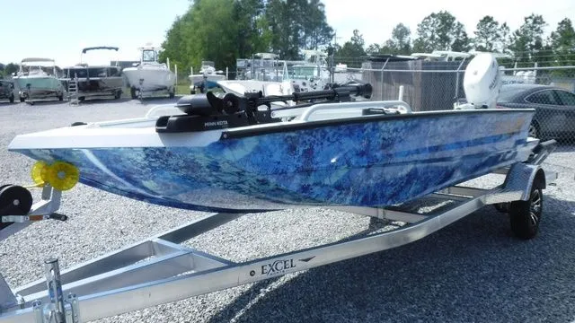 Slide: The Image of 2026 Excel Boats Viper F4 1751 on trailer outdoors. - 5