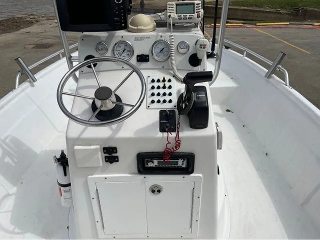 Slide: The Image of Helm console of a 2005 Sea Chaser 1950 RG boat. - 5