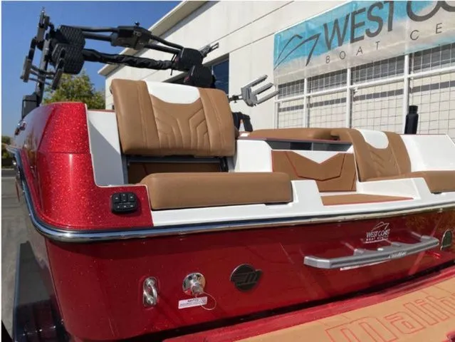Slide: The Image of 2026 Malibu Wakesetter 25 LSV in red glitter finish, West Coast Boat Center. - 15