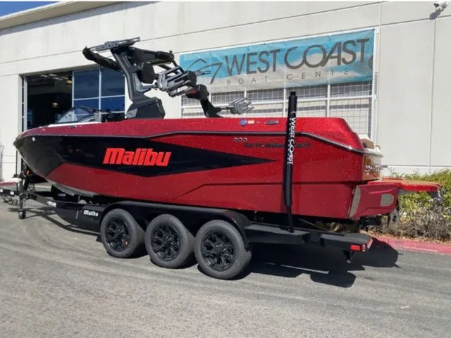 Slide: The Image of Red 2026 Malibu Wakesetter 25 LSV boat at West Coast Boat Center. - 3