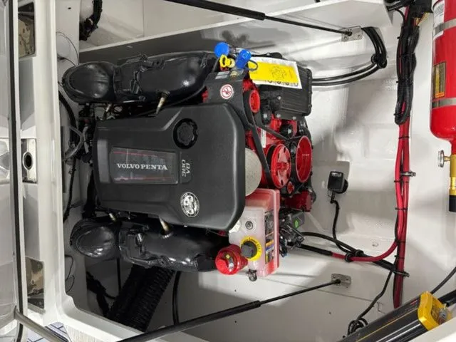 Slide: The Image of Engine compartment of a 2026 Cobalt R6 with Volvo Penta engine. - 13