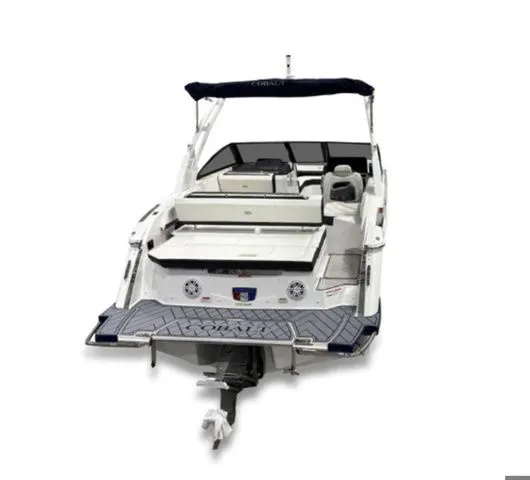 Slide: The Image of Rear view of 2026 Cobalt R6 boat with modern design. - 3