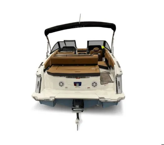 Slide: The Image of Rear view of 2026 Cobalt R4 boat with brown seating. - 3