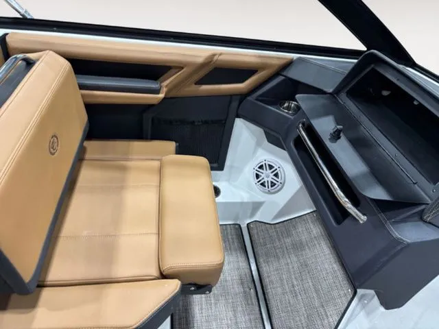 Slide: The Image of Interior of 2026 Cobalt R4 boat with beige leather seats. - 6
