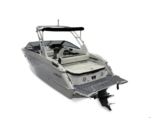 Slide: The Image of 2026 Cobalt R6 boat, luxury design, rear view. - 4