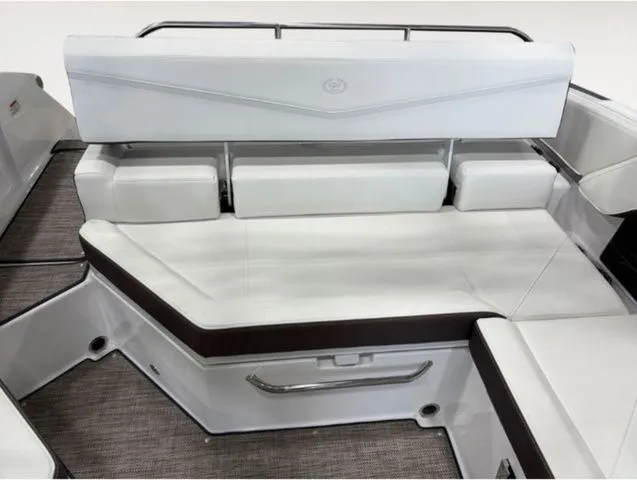 Slide: The Image of Interior of 2026 Cobalt R4 Surf featuring sleek white seating. - 11