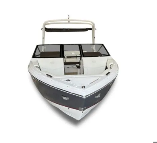 Slide: The Image of 2026 Cobalt R4 Surf boat, front view, modern design. - 3
