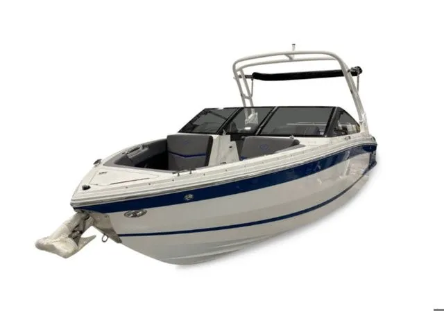 The Image of 2026 Cobalt R4 Surf boat with blue stripe and tower. - 1