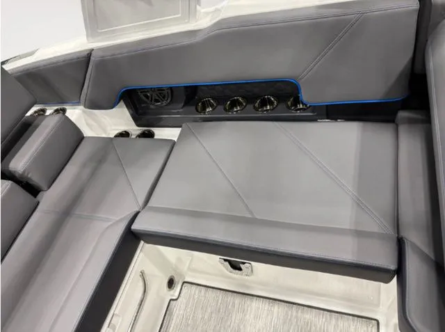 Slide: The Image of Interior of 2026 Cobalt R4 Surf with gray upholstery. - 12